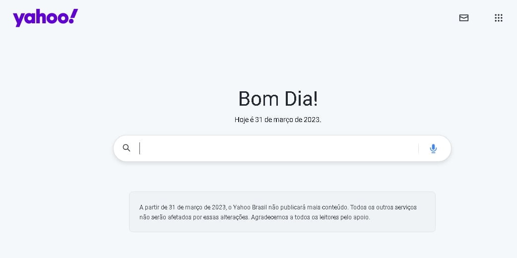 A partir de 31 de março de 2023, o Yahoo Brasil não publicará mais conteúdo  : r/InternetBrasil